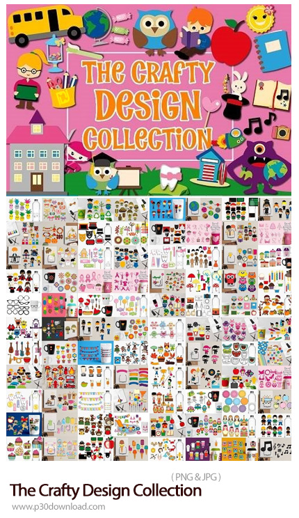 دانلود The Crafty Design Collection - کلیپ آرت های کودکانه فانتزی و کارتونی