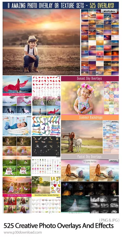 دانلود Dealjumbo 525 Creative Photo Overlays And Effects - 525 تصویر پوششی و افکت تصاویر خلاقانه متن