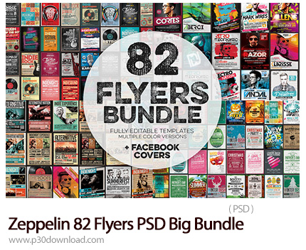 دانلود Zeppelin 82 Flyers PSD Big Bundle - مجموعه قالب لایه باز فلایر و پوستر تبلیغاتی