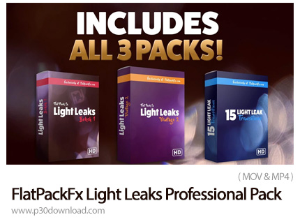 دانلود FlatPackFx Light Leaks Professional Pack - مجموعه فوتیج افکت نور حرفه ای