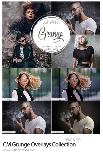 دانلود CreativeMarket Grunge Overlays Collection - مجموعه تصاویر پوششی با افکت گرانج، دود، گرد و غبا