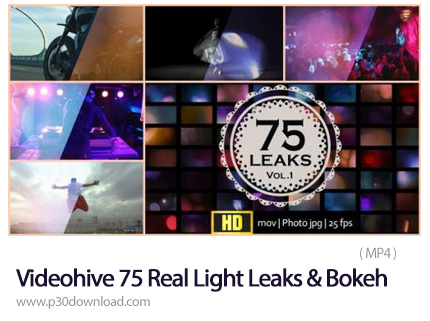 دانلود Videohive 75 Real Light Leaks And Bokeh - 75 فوتیج بوکه و نشتی نور واقعی