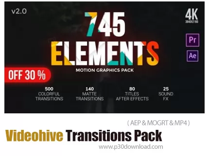 دانلود Videohive Transitions Pack - پک ترانزیشن های متنوع برای ساخت موشن گرافیک