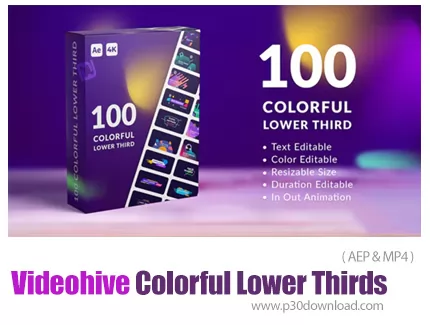 دانلود Videohive 100 Colorful Lower Thirds - پروژه افترافکت 100 زیرنویس رنگی