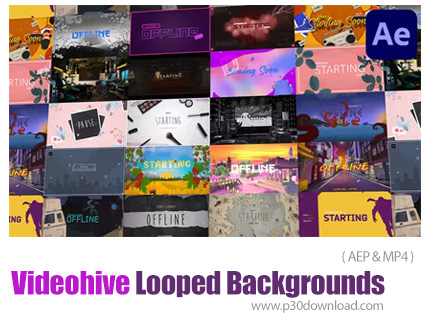 دانلود Videohive Looped Backgrounds - پک بک گراندهای لوپ لایو و استریم برای وب و یوتیوب در افترافکت