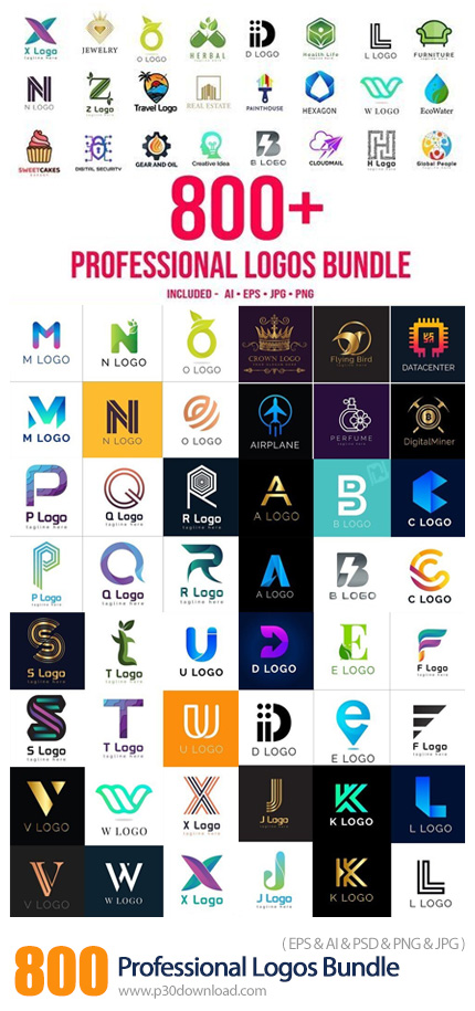 دانلود CM Professional Logos Bundle - بیش از 800 آرم و لوگوی حرفه ای متنوع
