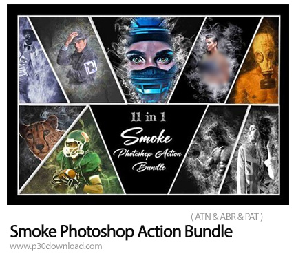 دانلود Smoke Photoshop Action Bundle - پک اکشن فتوشاپ با 11 افکت دود و مه متنوع