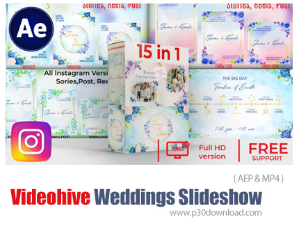 دانلود Weddings Slideshow And Invitations - پروژه افترافکت 15 اسلایدشو و کارت دعوت عروسی
