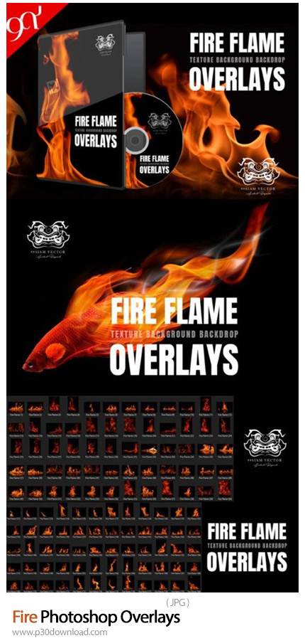 دانلود Fire Photoshop Overlays - 200 تصویر پوششی شعله های آتش واقعی