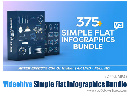 دانلود Simple Flat Infographics Bundle - پروژه افترافکت بیش از 375 نمودار اینفوگرافیکی فلت