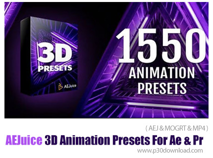 دانلود 3D Animation Presets - 1550 پریست انیمیشن سه بعدی برای افترافکت و پریمیر
