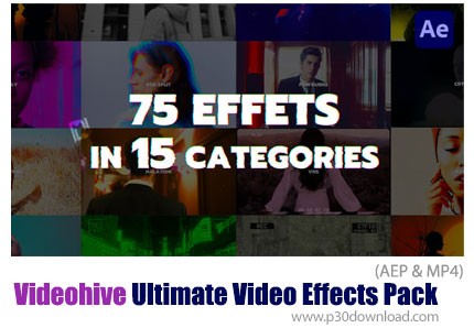 دانلود Ultimate Video Effects Pack - پک 75 افکت ویدئویی متنوع برای افترافکت + آموزش