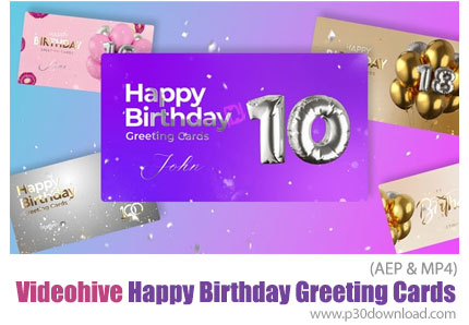 دانلود Happy Birthday Greeting Cards - پروژه افترافکت 7 کارت تبریک دیجیتال تولد