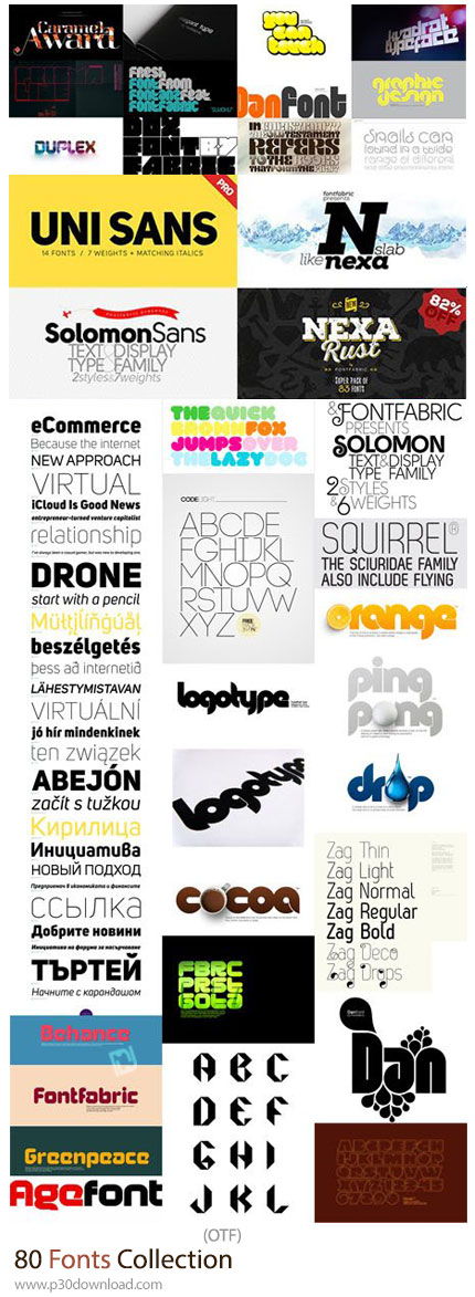 دانلود Fonts Collection - 80 فونت متنوع انگلیسی