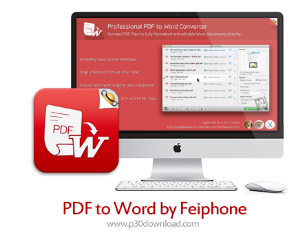 دانلود PDF to Word by Feiphone v1.0 MacOS - نرم افزار تبدیل PDF به Word برای مک