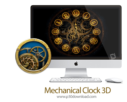 دانلود Mechanical Clock 3D v1.3.0 MacOS - اسکرین سیور ساعت مکانیکی سه بعدی برای مک