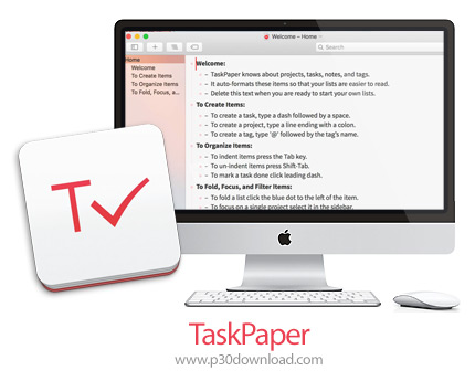 دانلود TaskPaper v3.9 MacOS - نرم افزار لیست کارها برای مک
