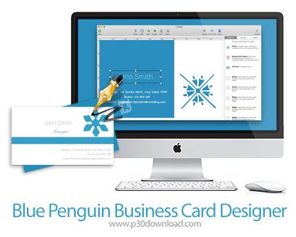 دانلود Blue Penguin Business Card Designer v3.0 MacOS - نرم افزار طراحی کارت ویزیت های حرفه ای و زیب