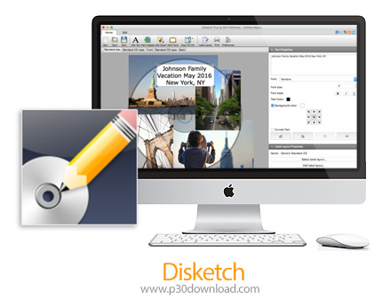 دانلود NCH Disketch v5.03 MacOS - نرم افزار طراحی لیبل و برچسب کاور دی وی دی برای مک
