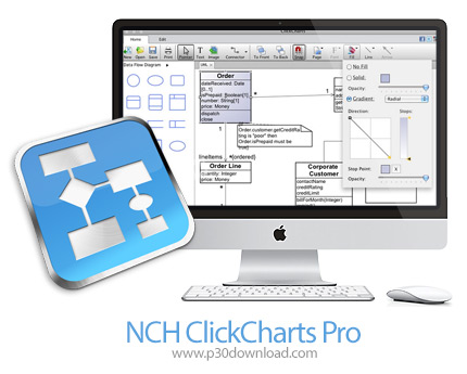 دانلود NCH ClickCharts Pro v6.83 MacOS - نرم افزار طراحی و رسم فلوچارت برای مک