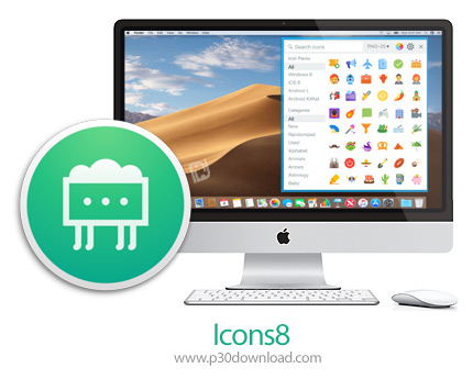 دانلود Icons8 v5.7.4 MacOS - نرم افزار بسته بندی آیکون ها برای مک