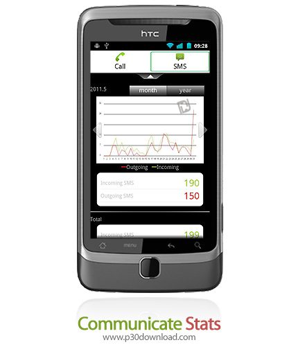 دانلود Communicate Stats - برنامه موبایل نمایش وضعیت تماس ها و پیامک ها