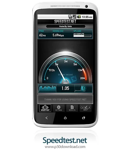 دانلود Speedtest.net - برنامه موبایل اندازه گیری سرعت اینترنت