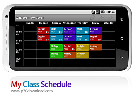 دانلود My Class Schedule - برنامه موبایل برنامه هفتگی کلاس درس
