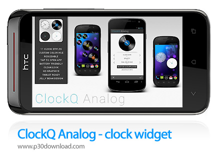 دانلود ClockQ Analog - clock widget - برنامه موبایل ویجت ساعت های آنالوگ