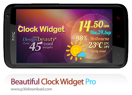 دانلود Beautiful Clock Widget Pro - برنامه موبایل ویجت های ساعت