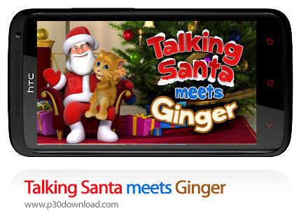 دانلود +Talking Santa meets Ginger - برنامه موبایل ملاقات سانتا سخنگو