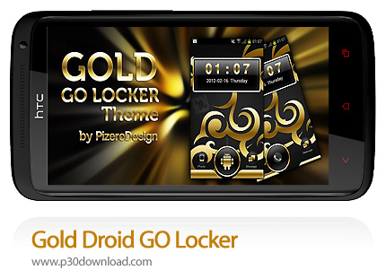 دانلود Gold Droid GO Locker - برنامه موبایل پوسته طلایی برای قفل گوشی