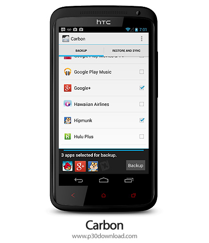 دانلود Carbon - برنامه موبایل پشتیبان گیری از برنامه ها