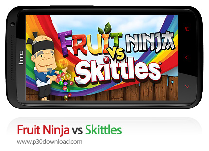دانلود Fruit Ninja vs Skittles - بازی موبایل نینجا میوه و توپ های بولینگ