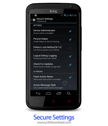 دانلود Secure Settings - برنامه موبایل تنظیمات کلی گوشی
