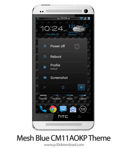 دانلود Mesh Blue CM10 AOKP - برنامه موبایل پوسته فلزی