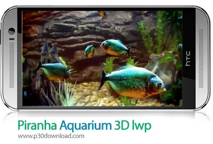 دانلود Piranha 3d aquarium LWP - برنامه موبایل تصویر زمینه زنده ماهی های پیرانا