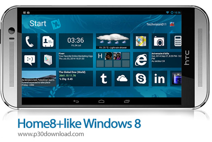 دانلود Home8+like Windows 8 - برنامه موبایل لانچر ویندوز 8
