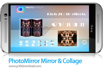 دانلود PhotoMirror :Mirror & Collage - برنامه موبایل عکس های آینه ای