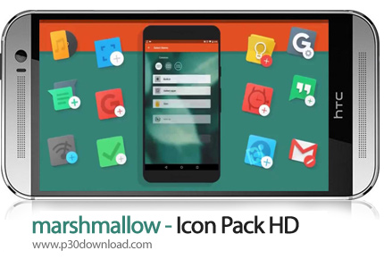 دانلود Marshmallow - Icon Pack HD - برنامه موبایل مجموعه آیکون های مارشملو