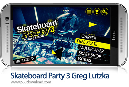 دانلود Skateboard Party 3 Greg Lutzka v1.0.7 + Mod - بازی موبایل اسکیت سواری
