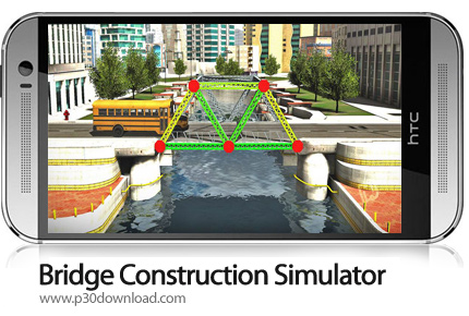 دانلود Bridge Construction Simulator V1.2.1 + Mod - بازی موبایل شبیه سازی پل سازی