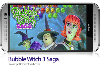 دانلود Bubble Witch 3 Saga v7.4.20 + Mod - بازی موبایل جادوگر حباب ها 3