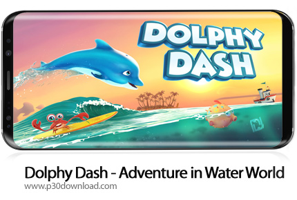 دانلود Dolphy Dash - Adventure in Water World v1.0 + Mod - بازی موبایل شنای دلفین