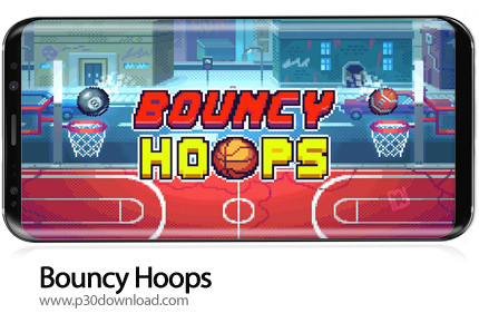 دانلود Bouncy Hoops v3.2.1 + Mod - بازی موبایل بسکتبال پیکسلی