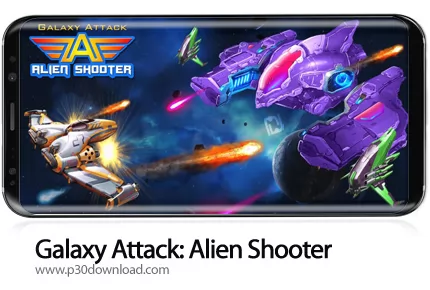 دانلود Galaxy Attack: Alien Shooter v33.0 + Mod - بازی موبایل حمله به کهکشان