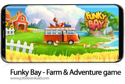 دانلود Funky Bay - Farm & Adventure game v40.5.16 + Mod - بازی موبایل مزرعه دار شهر ساحلی 