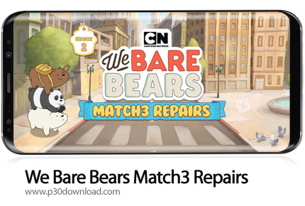 دانلود We Bare Bears Match3 Repairs v2.1.0 + Mod - بازی موبایل خرس های بازیگوش