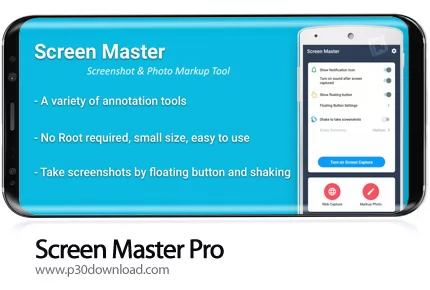 دانلود Screen Master Pro: Screenshot & Photo Markup v1.7.0.10-pro + Mod - برنامه موبایل اسکرین شات ح