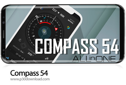 دانلود Compass 54 (All-in-One GPS, Weather, Map, Camera) PRO v2.7 - برنامه موبایل قطب نما و جی پی اس